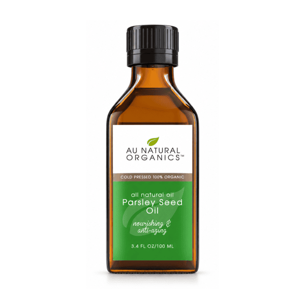 Au Natural Organics Parsley Seed Oil 100ml bottle on white