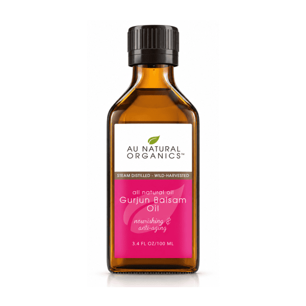 Au Natural Organics Gurjun Balsam Oil 100ml bottle on white