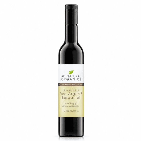 Au Natural Organics Argan Bergamot Oil 500ml bottle on white