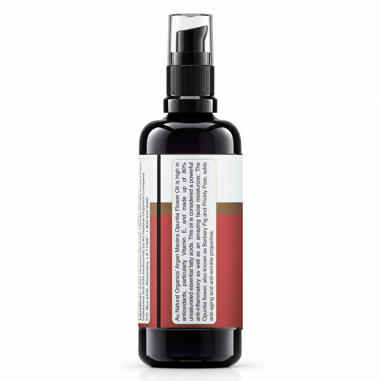 Au Natural Organics Argan Opuntia Macera Oil, back label