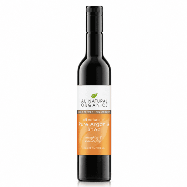 Au Natural Organics Argan Shea Oil 500ml bottle on white