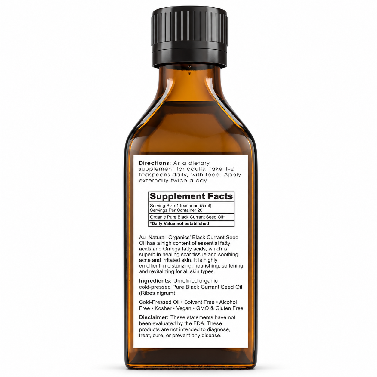 Organic Black Currant Seed Oil for Skin 3 black currant back label