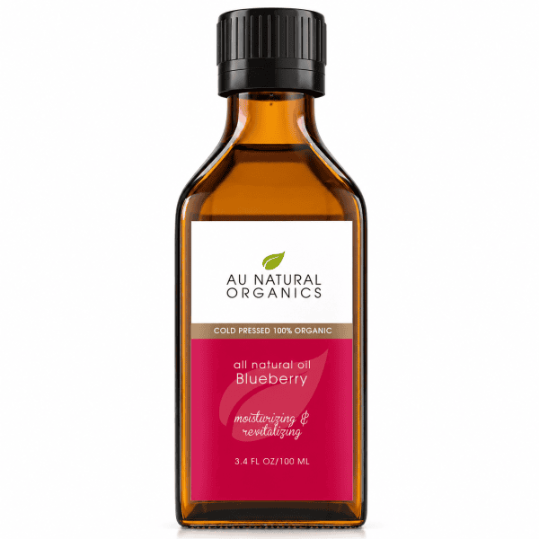 Au Natural Organics Blueberry Oil 100ml bottle on white