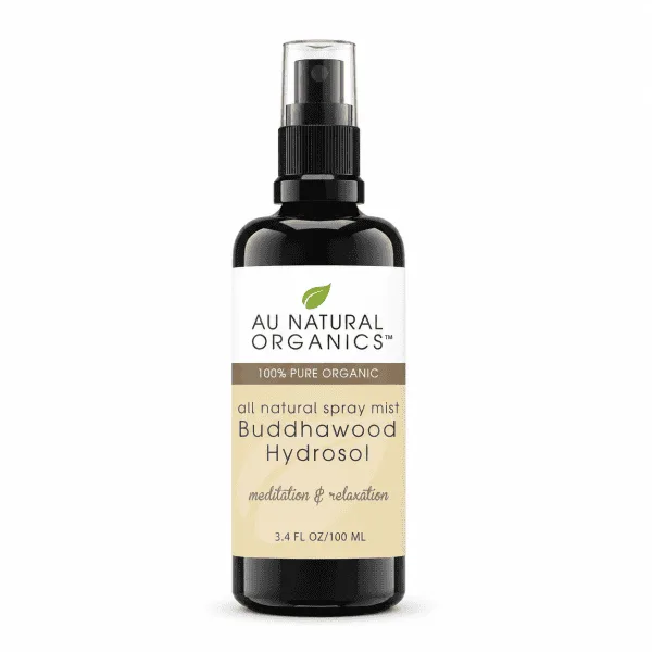 Au Natural Organics Buddhawood Hydrosol 100ml spray bottle on white