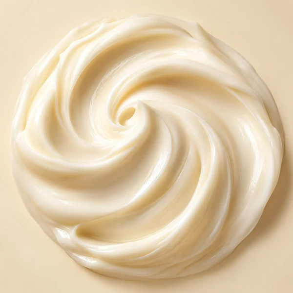 Smooth ivory skincare cream swirls