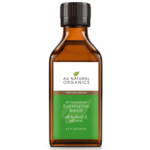 Au Natural Organics Eucalyptus Blend Oil 100ml bottle on white