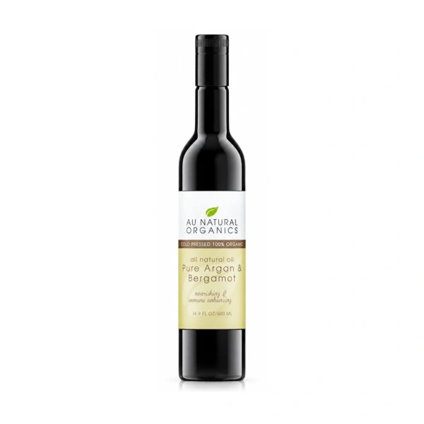 Au Natural Organics Argan Bergamot Oil 500ml bottle on white