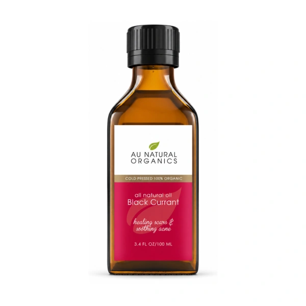 Black Currant Seed Oil 100ml bottle by Au Natural Organics on white