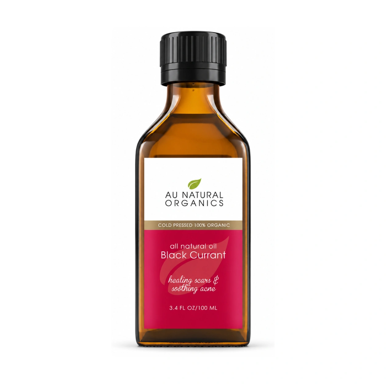 Organic Black Currant Seed Oil for Skin 1 Black Currant Seed Oil 100ml bottle by Au Natural Organics on white