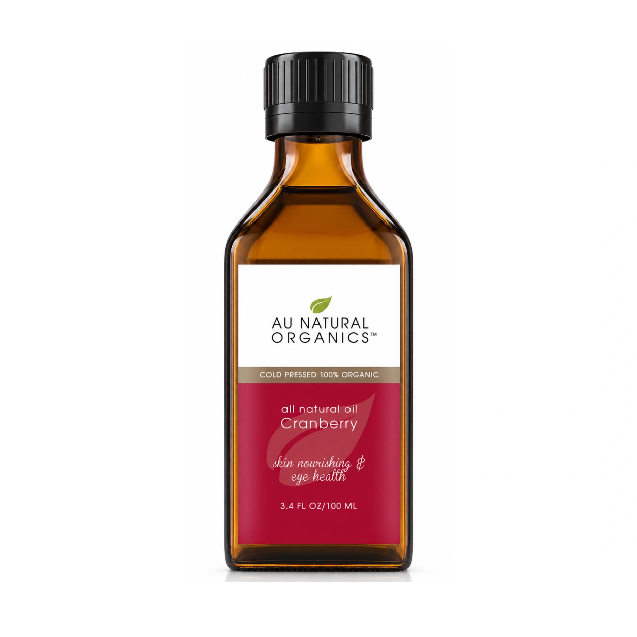 Au Natural Organics Cranberry Oil 100ml bottle on white