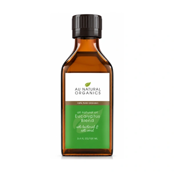 Au Natural Organics Eucalyptus Blend Oil 100ml bottle on white