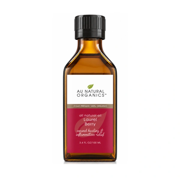 Au Natural Organics Laurel Berry Oil 100ml bottle on white