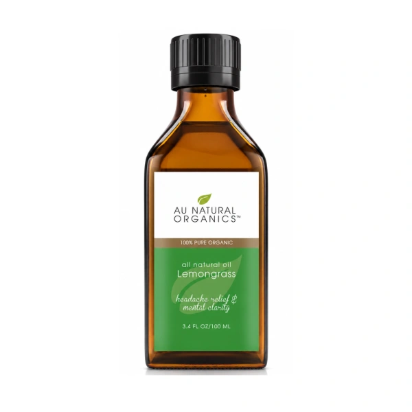Au Natural Organics Lemongrass Oil 100ml bottle on white