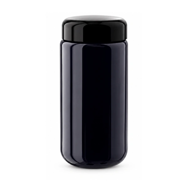 Miron violet glass wide neck jar 100ml with black lid on white