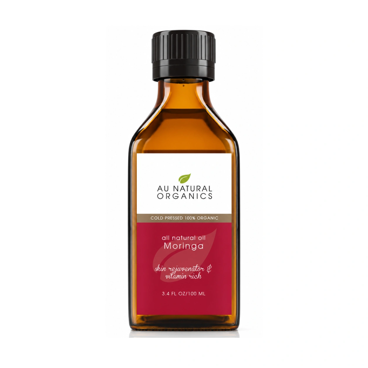 Au Natural Organics Moringa Oil 100ml bottle on white