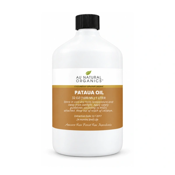 Au Natural Organics pataua oil 1 liter white bottle on white
