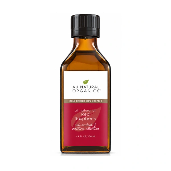 Au Natural Organics Red Raspberry Oil 100ml bottle on white