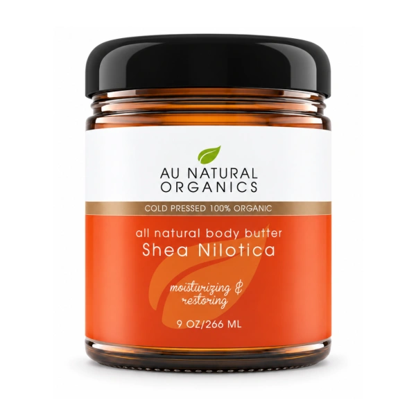 Shea Nilotica Butter 9oz jar by Au Natural Organics on white