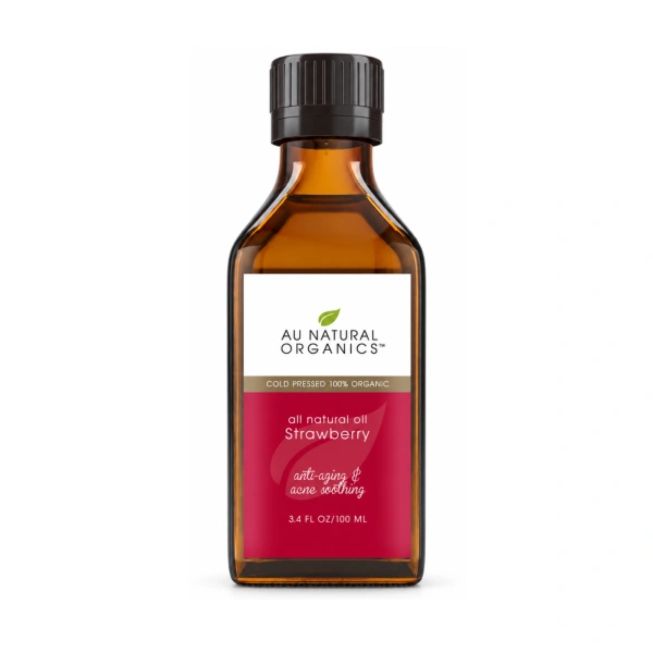 Strawberry Seed Oil 100ml bottle by Au Natural Organics on white