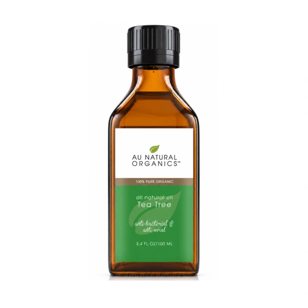 Au Natural Organics Tea Tree Oil 100ml bottle on white