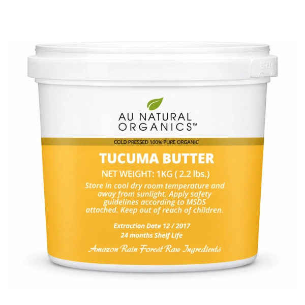 Au Natural Organics Tucuma Butter 1kg white tub on white