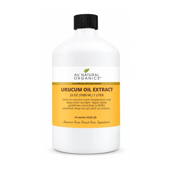 Au Natural Organics urucum oil extract 1 liter white bottle on white