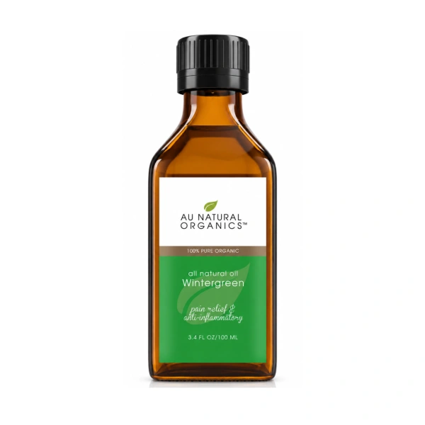 Au Natural Organics Wintergreen Oil 100ml bottle on white