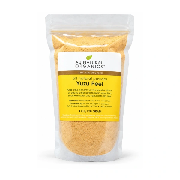 Yuzu Peel Powder 120g pouch by Au Natural Organics on white