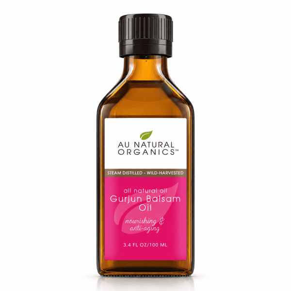 Au Natural Organics Gurjun Balsam Oil 100ml bottle on white