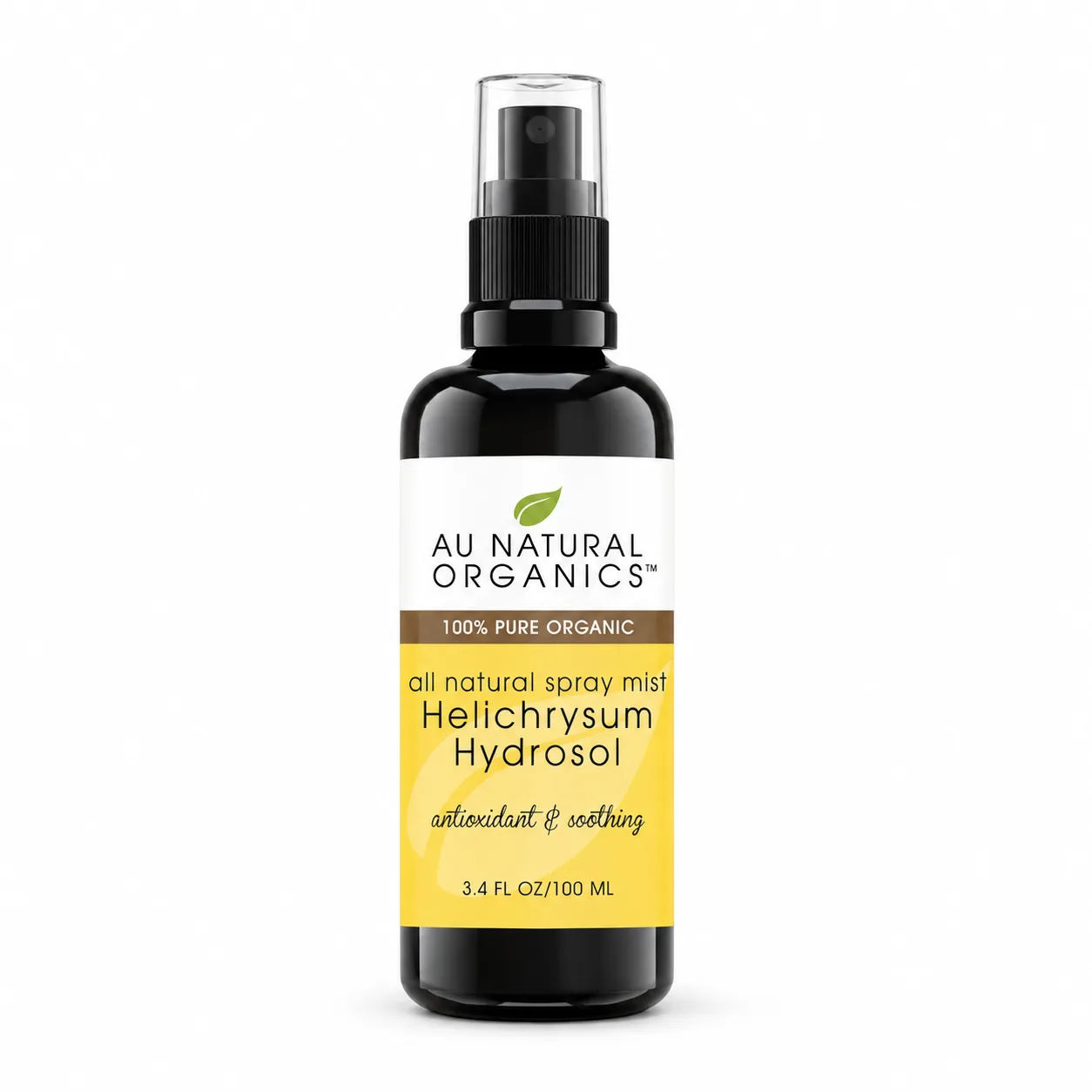 Au Natural Organics Helichrysum Hydrosol 100ml spray bottle on white