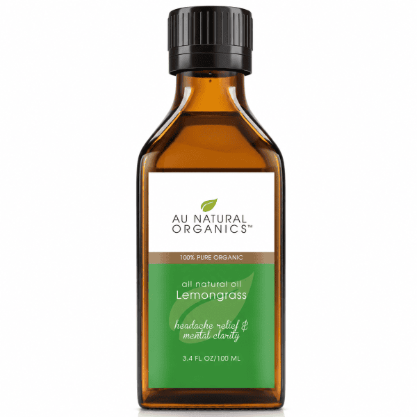 Au Natural Organics Lemongrass Oil 100ml bottle on white