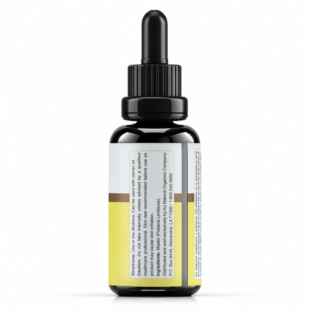 Au Natural Organics Lentiscus Oil, back label