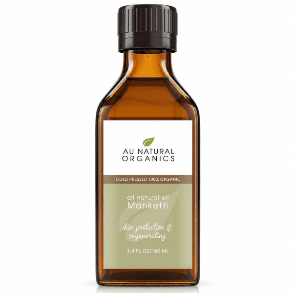 Au Natural Organics Manketti oil 100ml amber bottle on white