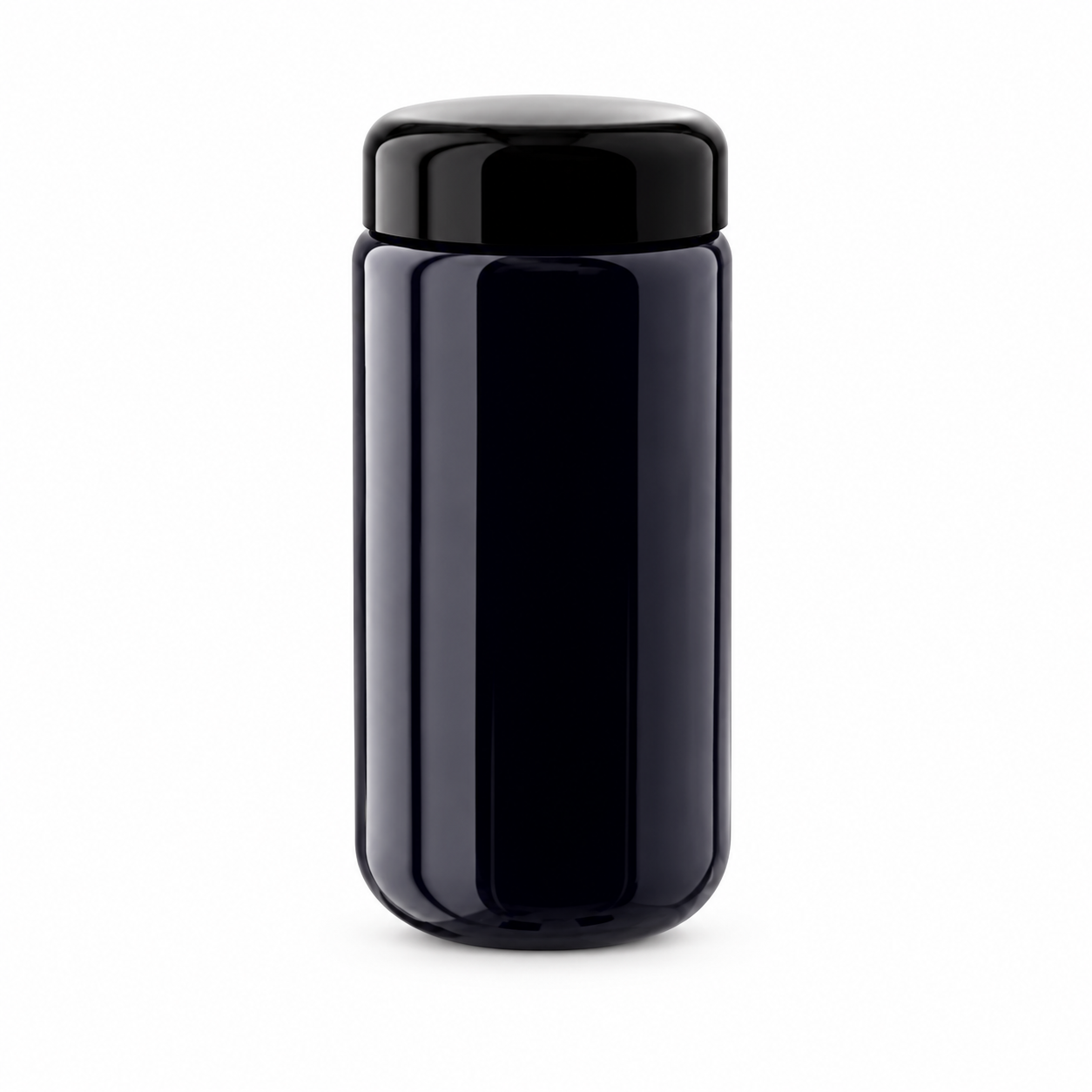 Wide Mouth Jar (1 Liter) 1 Miron violet glass wide neck jar 100ml with black lid on white