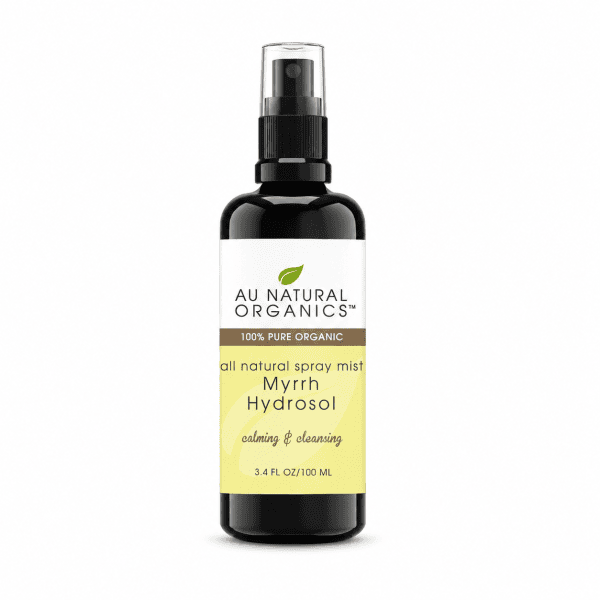 Au Natural Organics Myrrh Hydrosol 100ml spray bottle on white