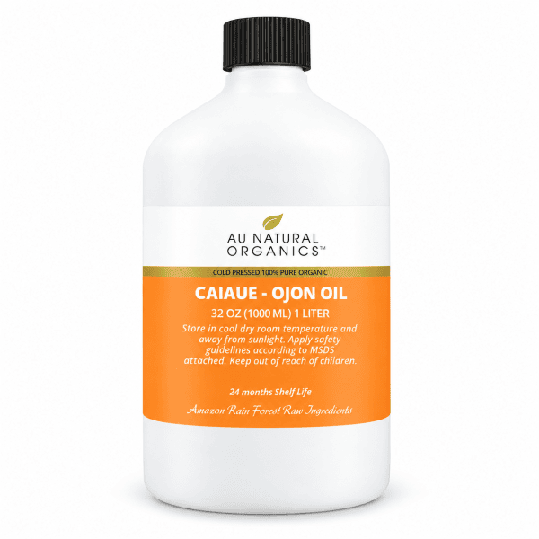 Au Natural Organics caiaue - ojon oil 1 liter white bottle on white