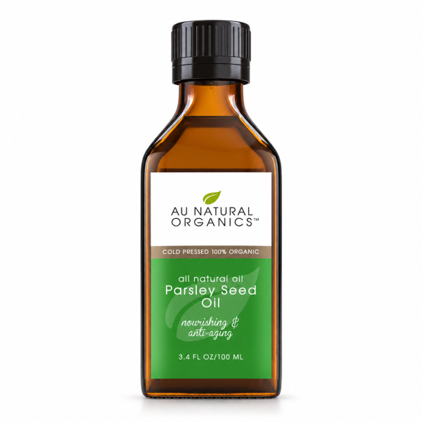 Au Natural Organics Parsley Seed Oil 100ml bottle on white
