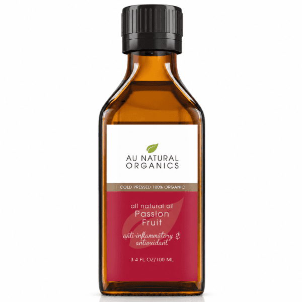 Au Natural Organics Passion Fruit Oil 100ml bottle on white