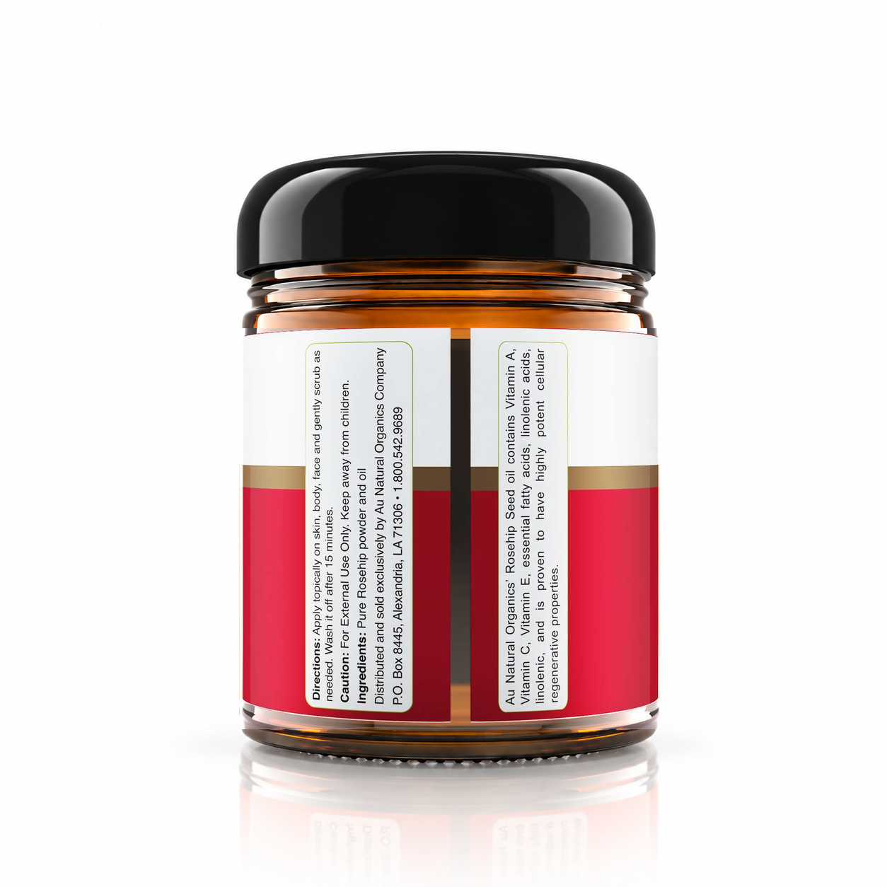 Au Natural Organics Rosehip Face & Body Scrub, back label