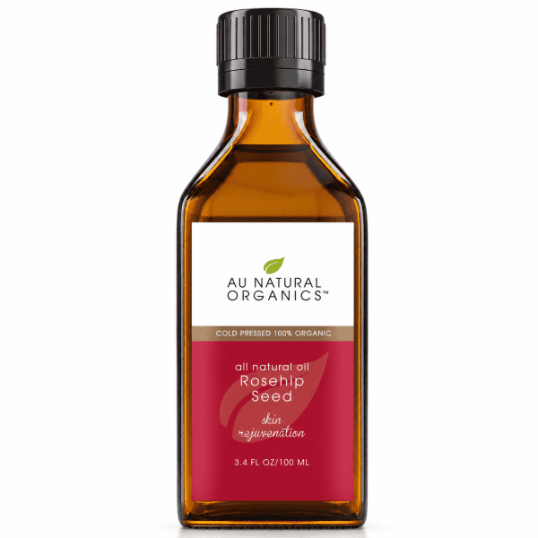 Au Natural Organics Rosehip Seed Oil 100ml bottle on white