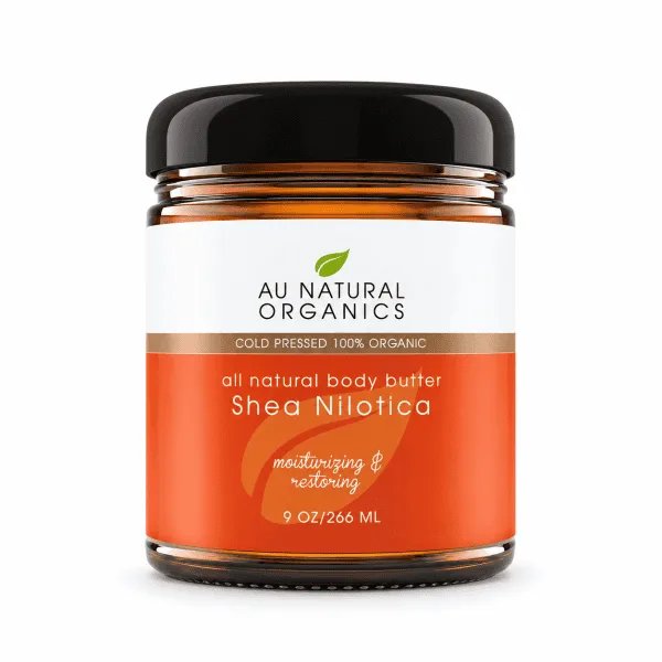 Shea Nilotica Butter 9oz jar by Au Natural Organics on white