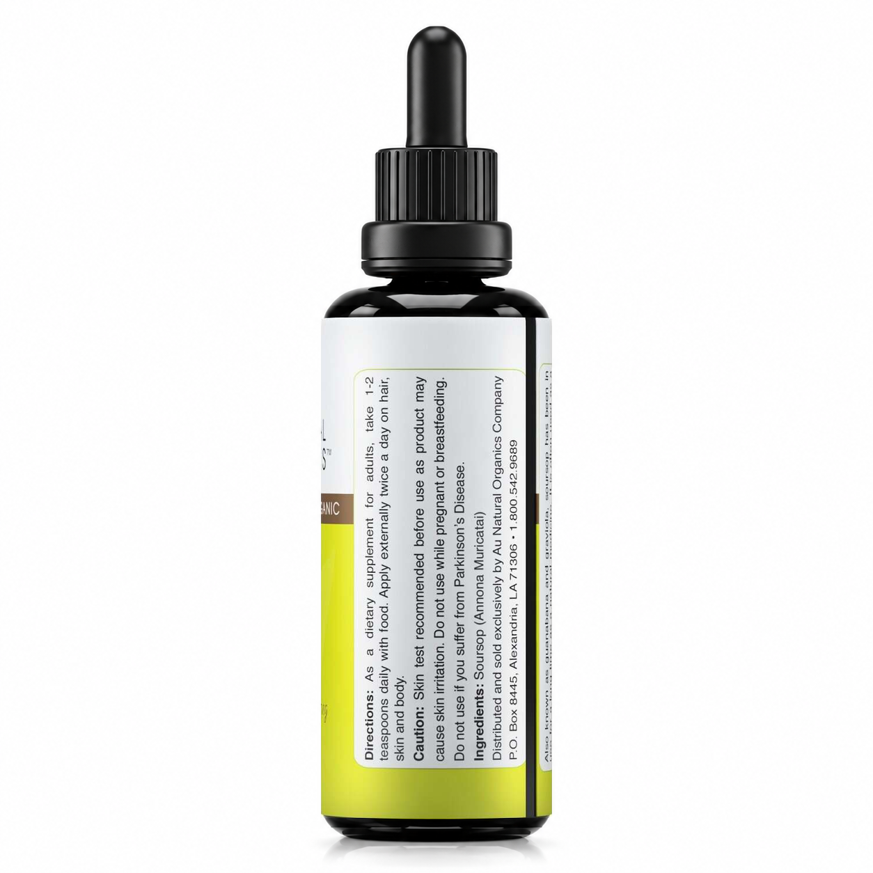 Au Natural Organics Soursop Oil, back label