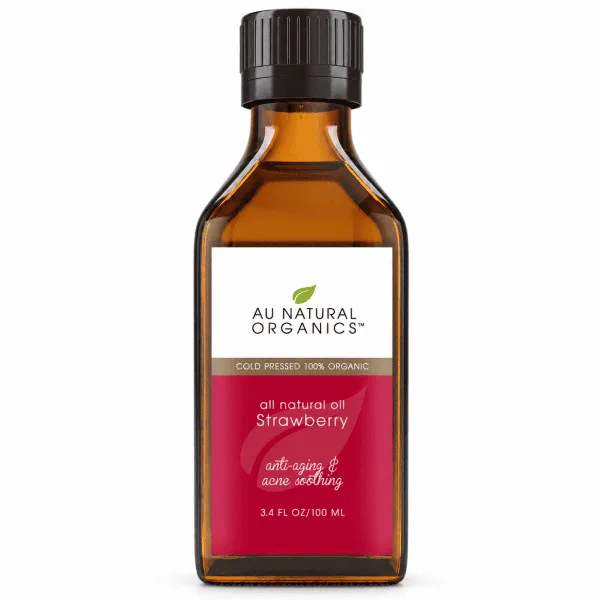 Strawberry Seed Oil 100ml bottle by Au Natural Organics on white