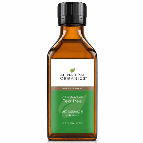 Au Natural Organics Tea Tree Oil 100ml bottle on white