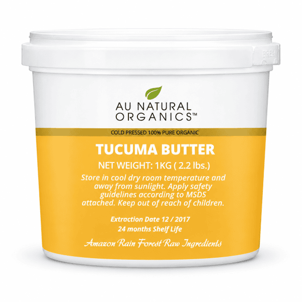 Au Natural Organics Tucuma Butter 1kg white tub on white
