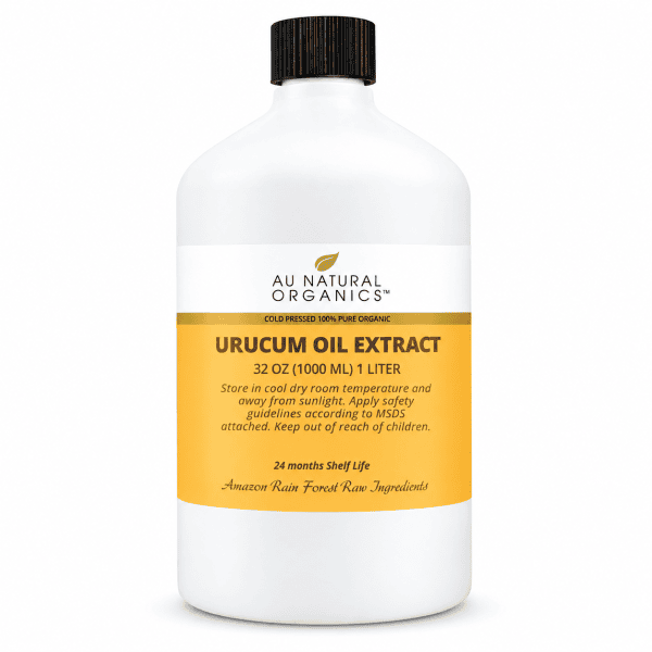 Au Natural Organics urucum oil extract 1 liter white bottle on white
